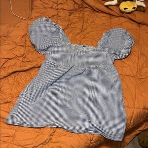 XL Gingham Dress Old Navy Blue and White Checkered